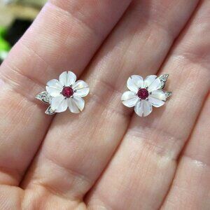 Sakura Blossom Earrings~Sterling Silver & Shell~TRULY BEAUTIFUL!!!!